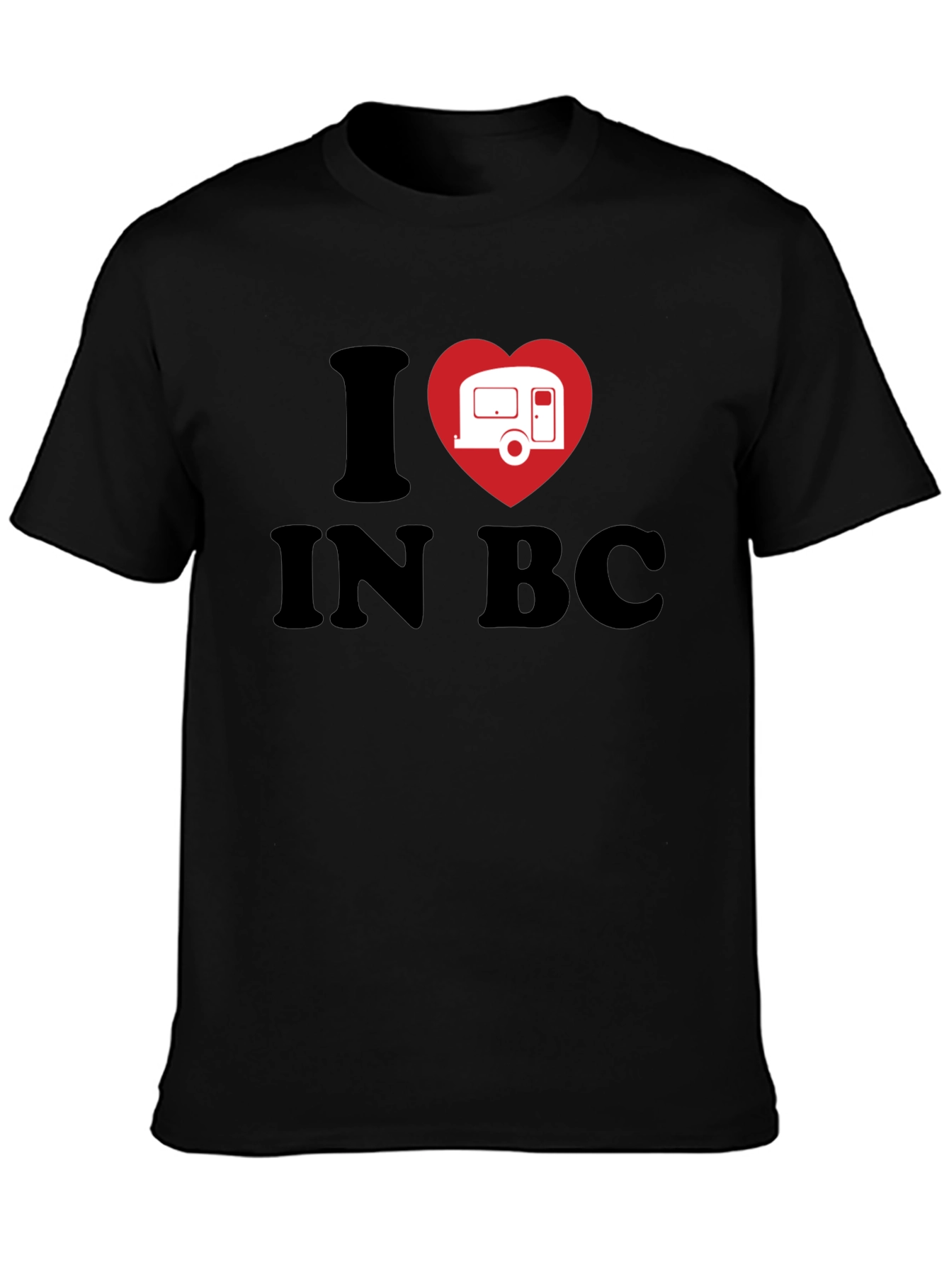 I Heart Camping in BC Black T-Shirt