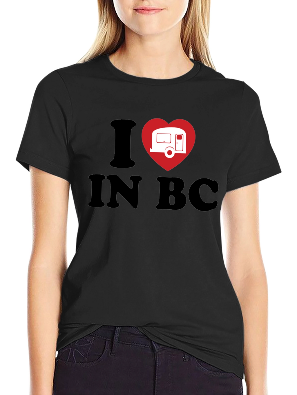 I Heart Camping in BC Black T-Shirt