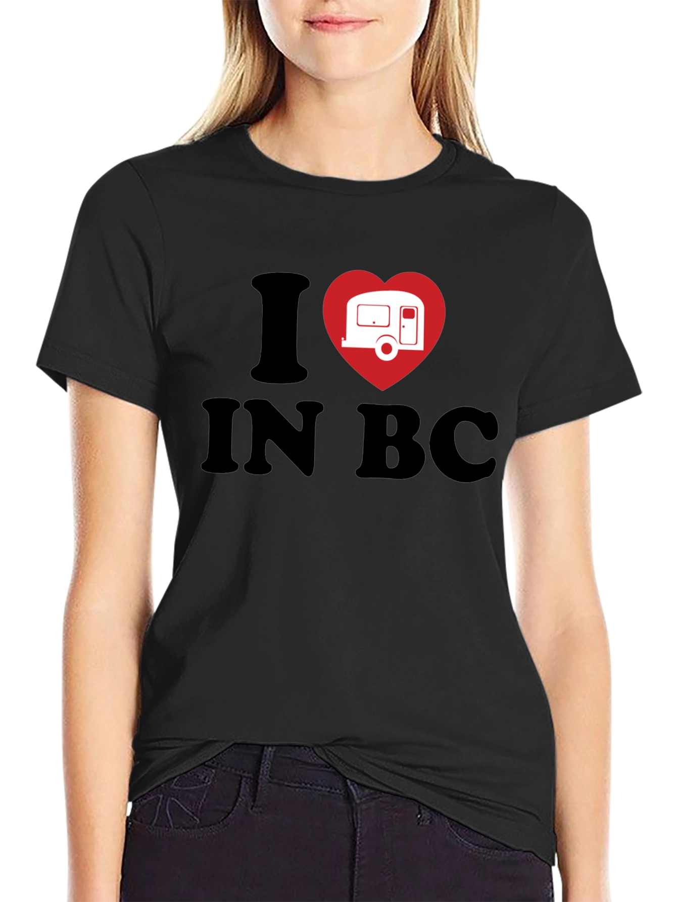I Heart Camping in BC Black T-Shirt