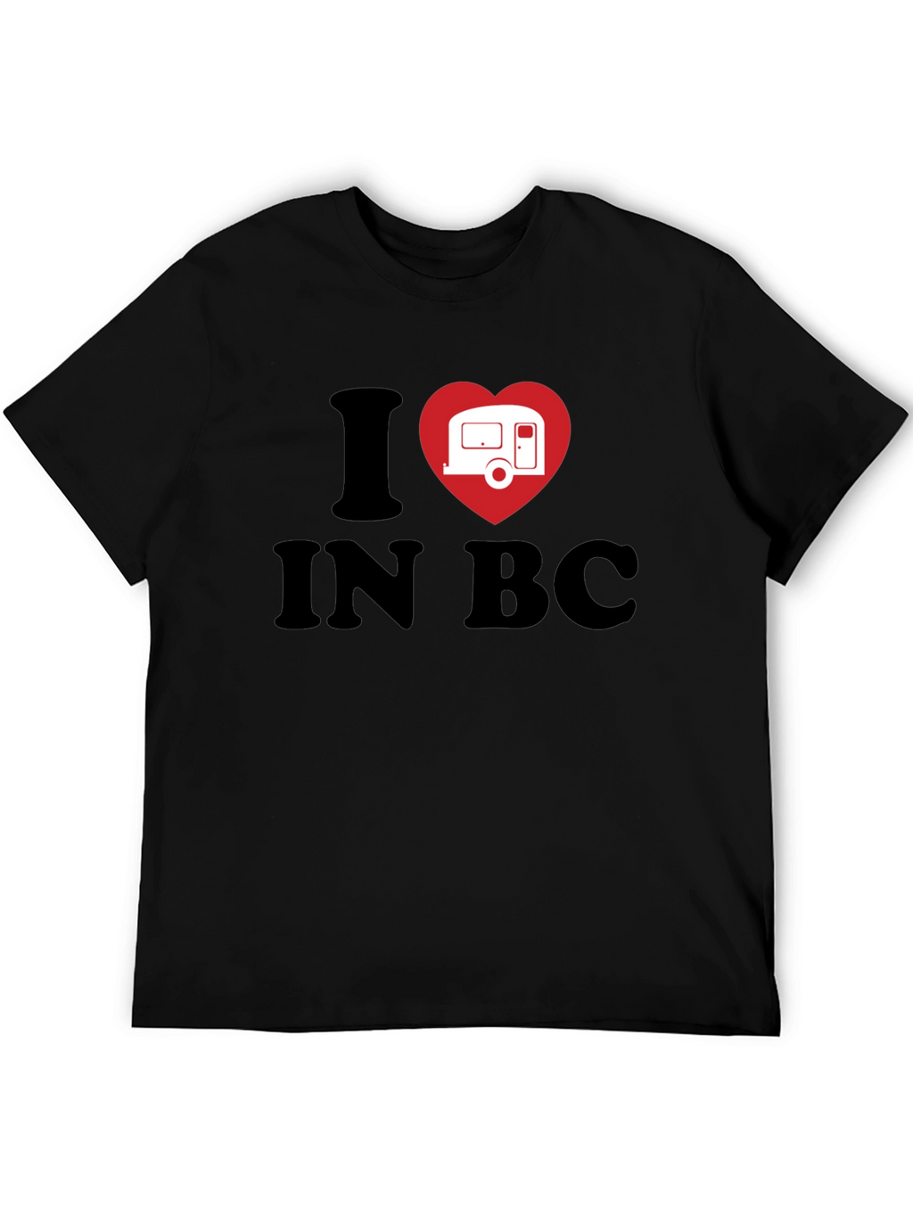 I Heart Camping in BC Black T-Shirt