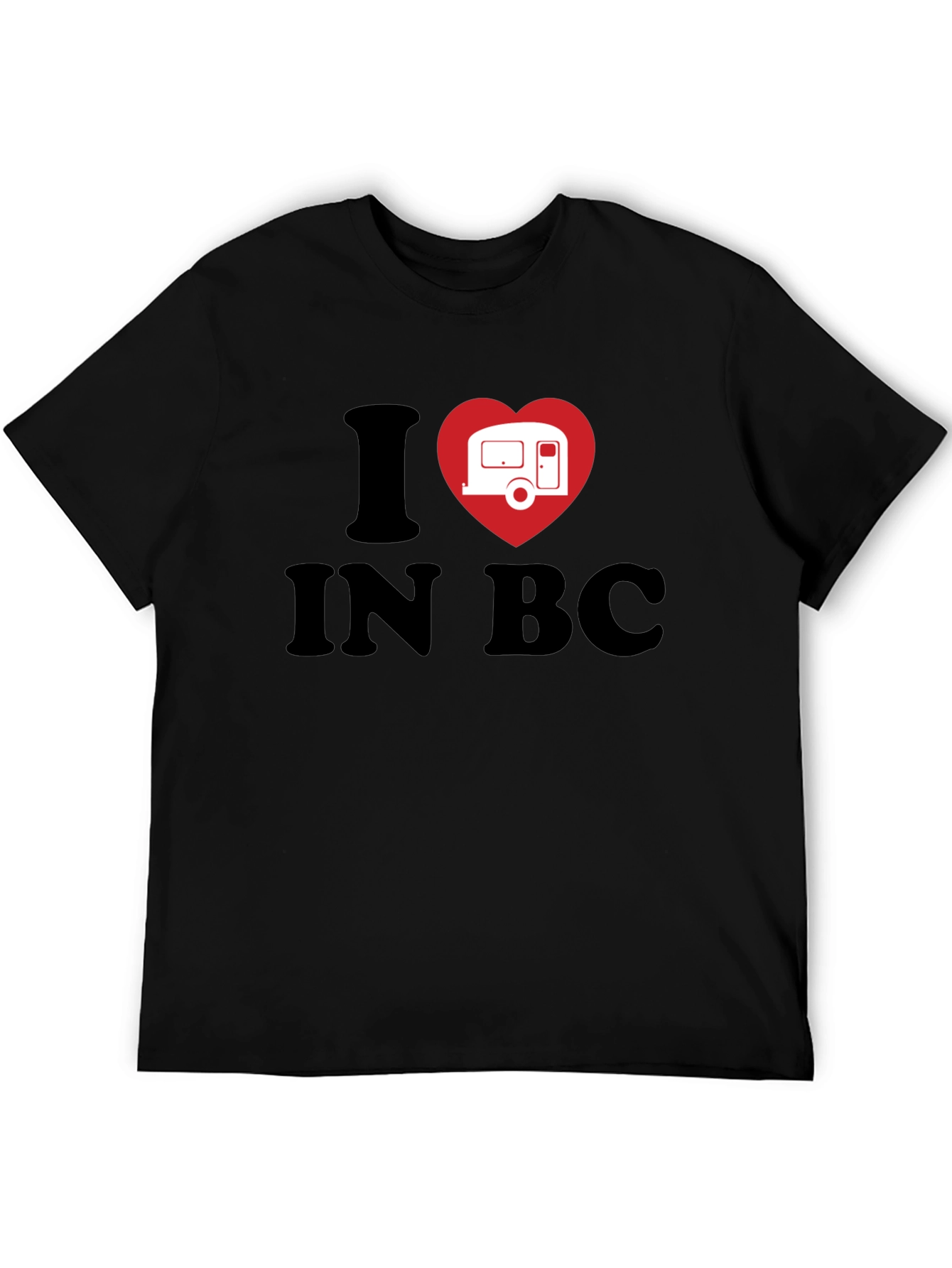 I Heart Camping in BC Black T-Shirt