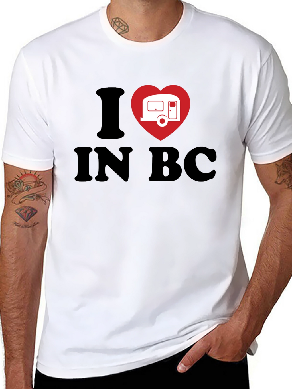 I Heart Camping in BC Black T-Shirt
