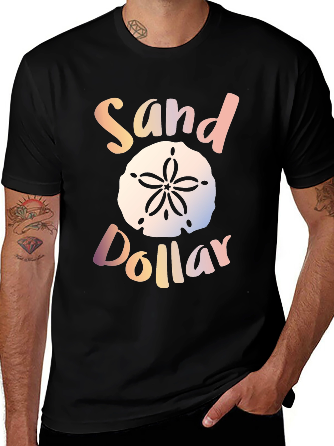 Sand Dollar Graphic Black T-Shirt