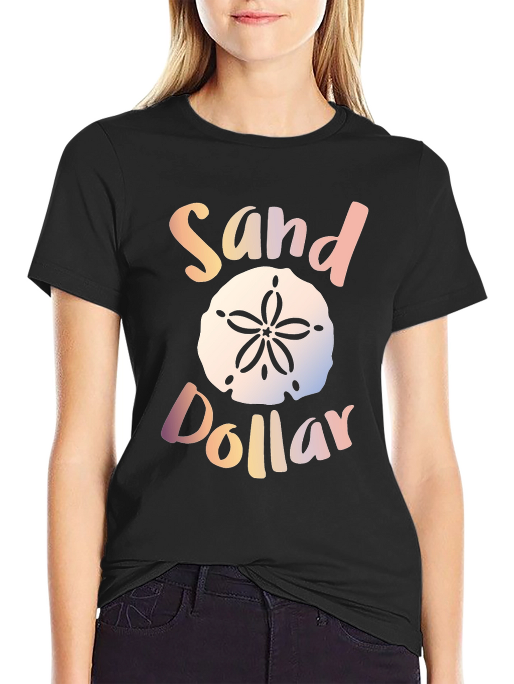 Sand Dollar Graphic Black T-Shirt