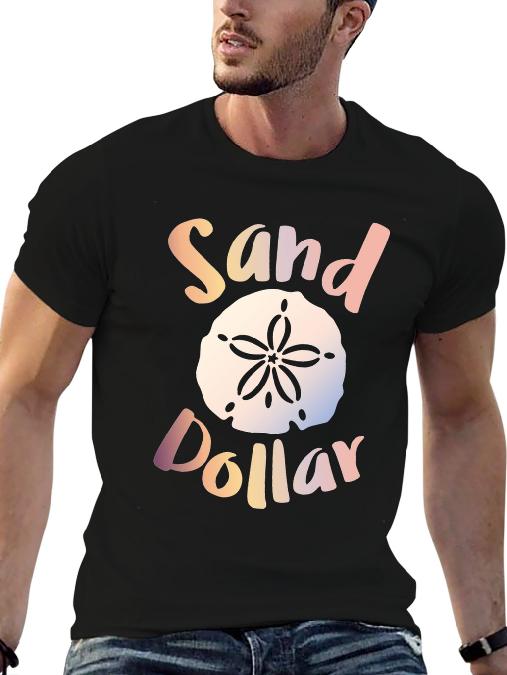 Sand Dollar Graphic Black T-Shirt