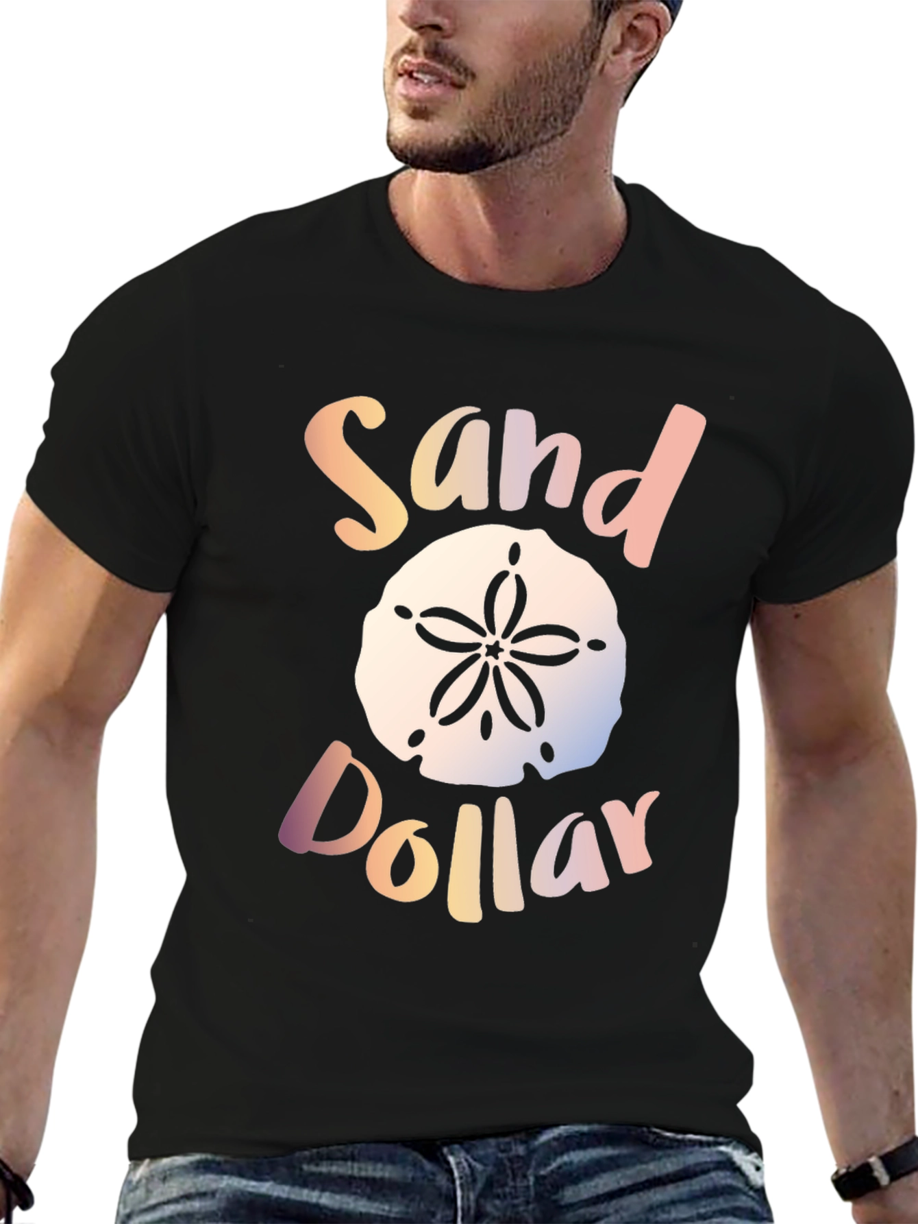 Sand Dollar Graphic Black T-Shirt