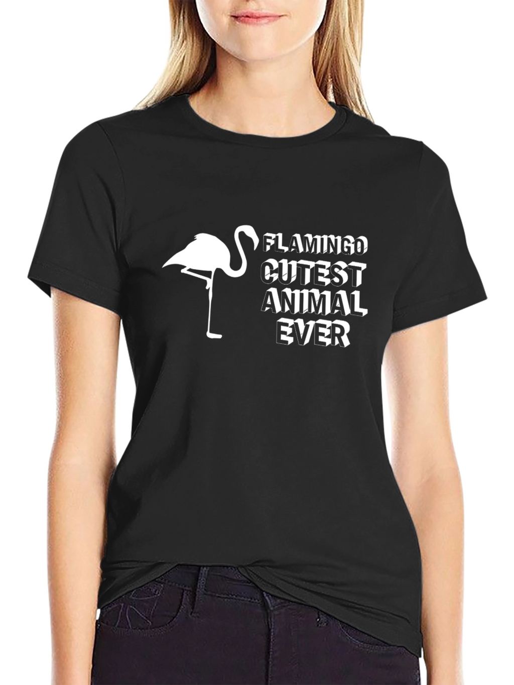 Flamingo Cutest Animal Ever Black T-Shirt