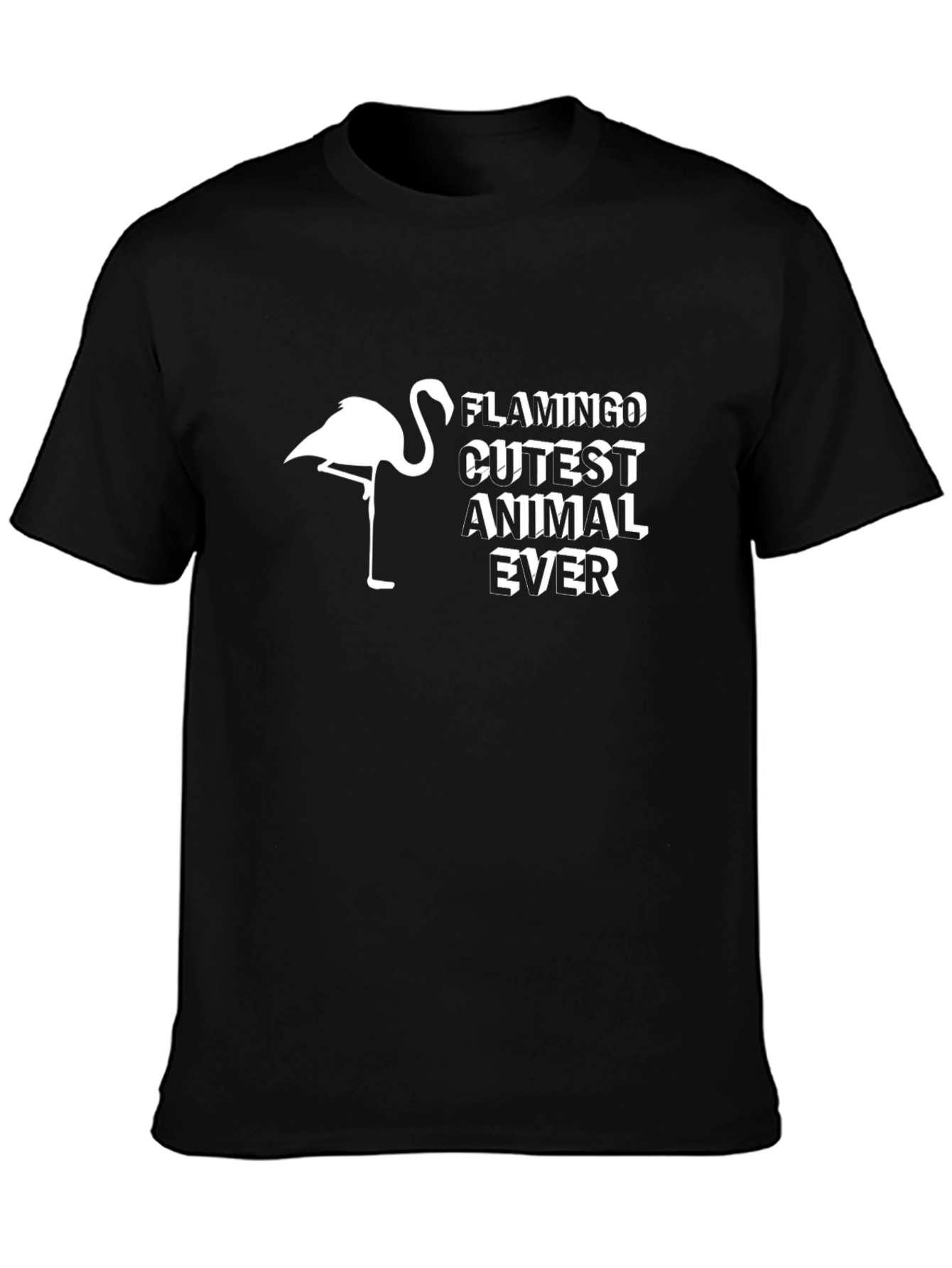 Flamingo Cutest Animal Ever Black T-Shirt