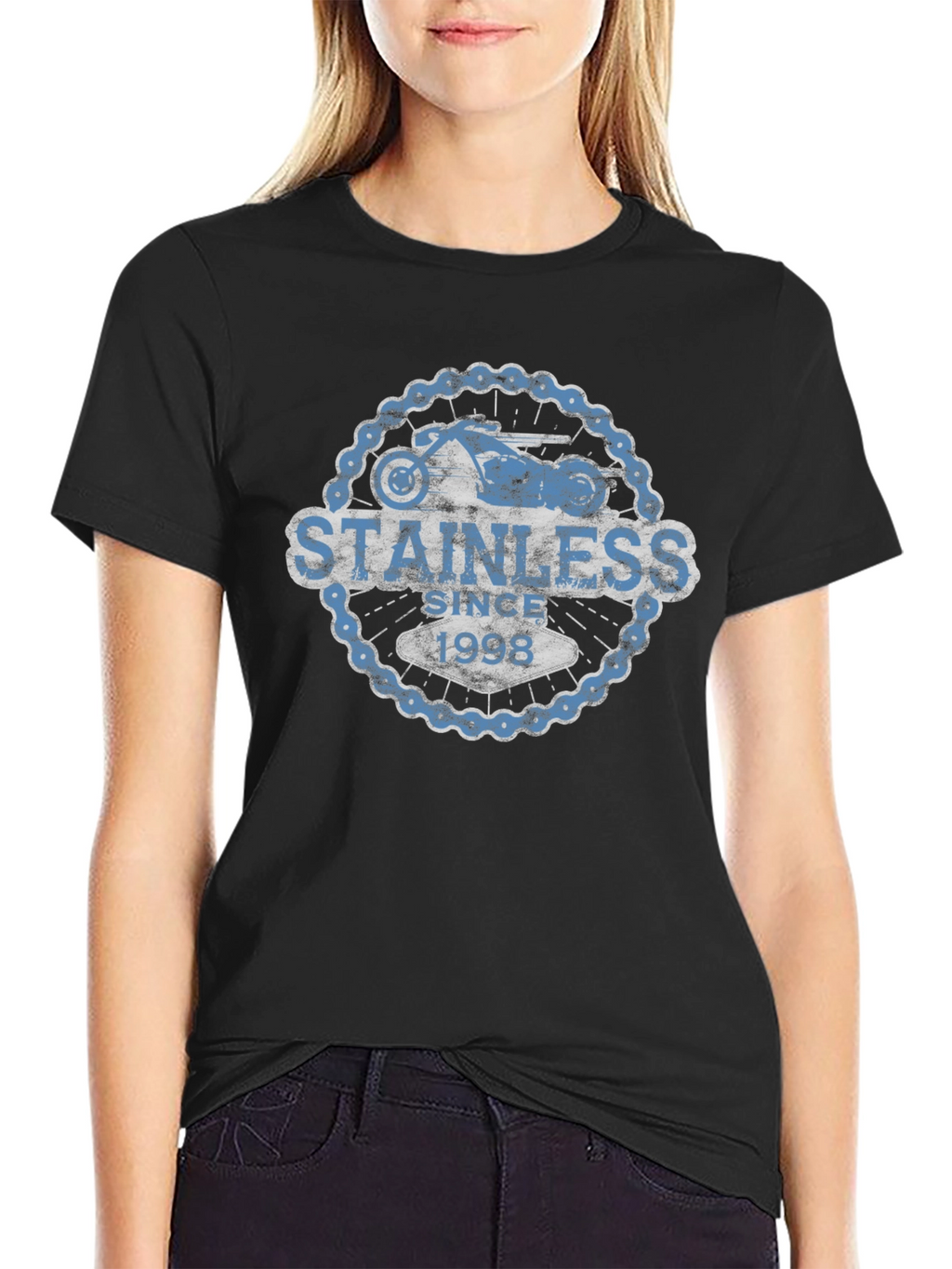 Stainless Since 1998 Motorcycle Graphic T-Shirt