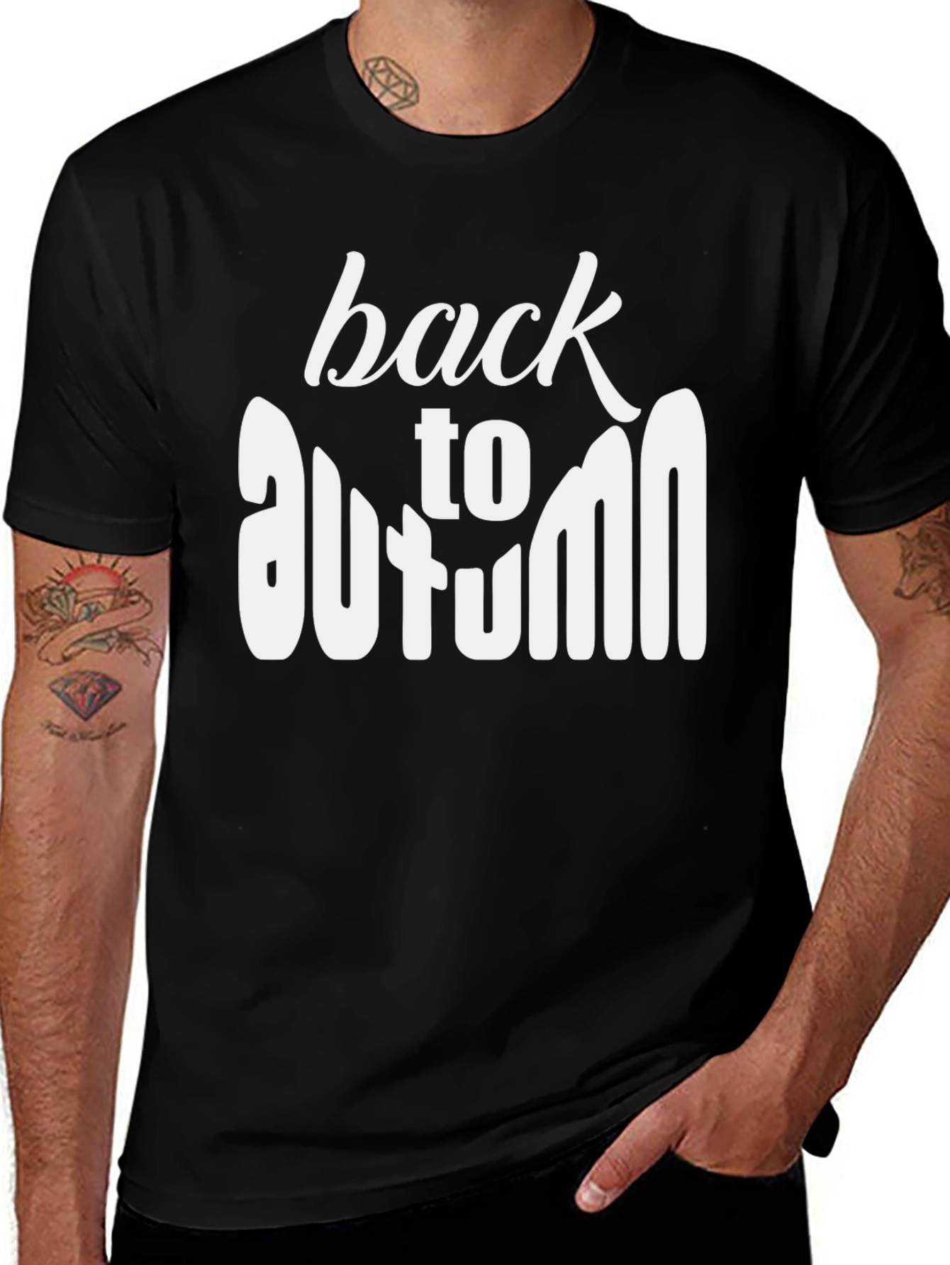 Back to Autumn Graphic Tee - Soft Black T-Shirt