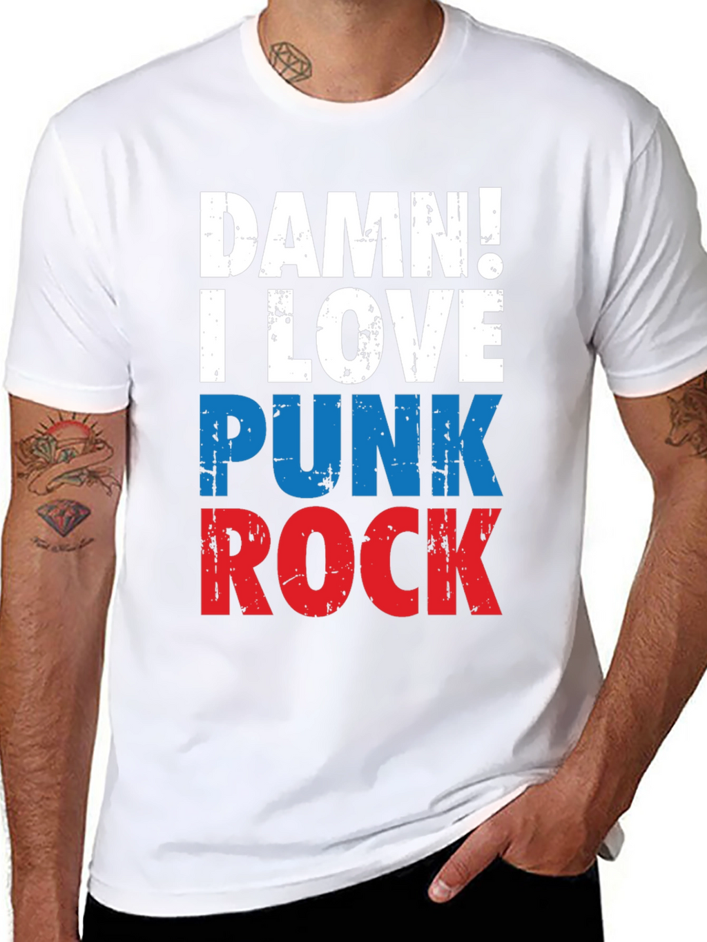 Damn! I Love Punk Rock Tee - Graphic T-Shirt