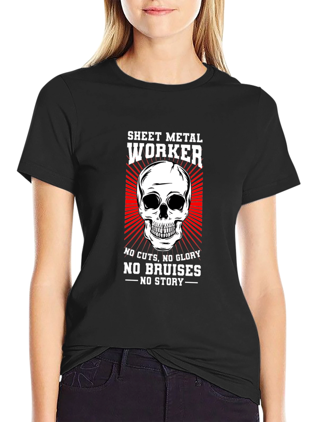 Sheet Metal Worker Skull Graphic T-Shirt