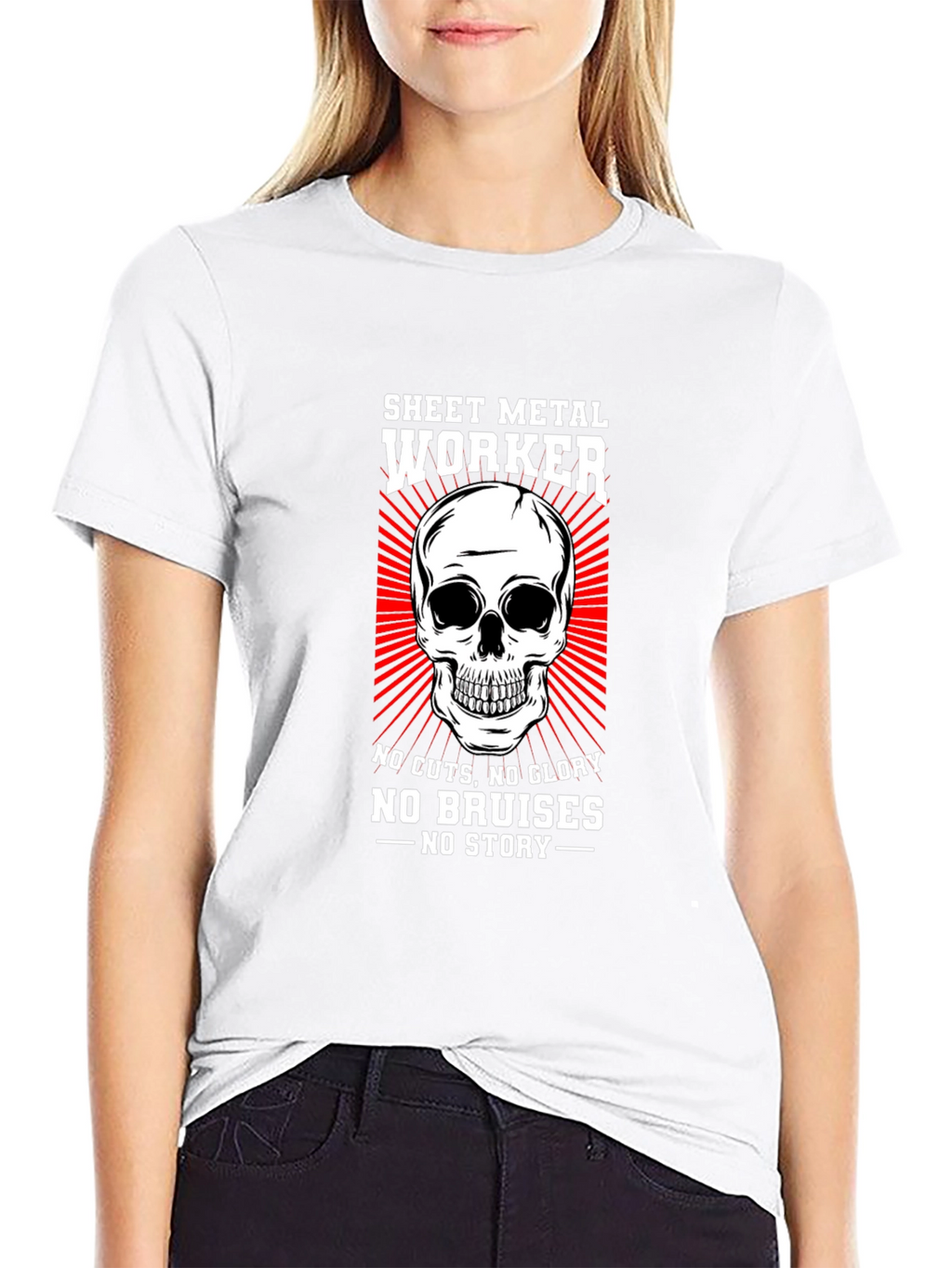Sheet Metal Worker Skull Graphic T-Shirt