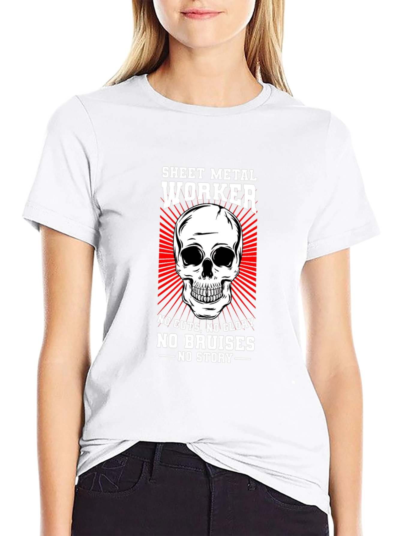 Sheet Metal Worker Skull Graphic T-Shirt