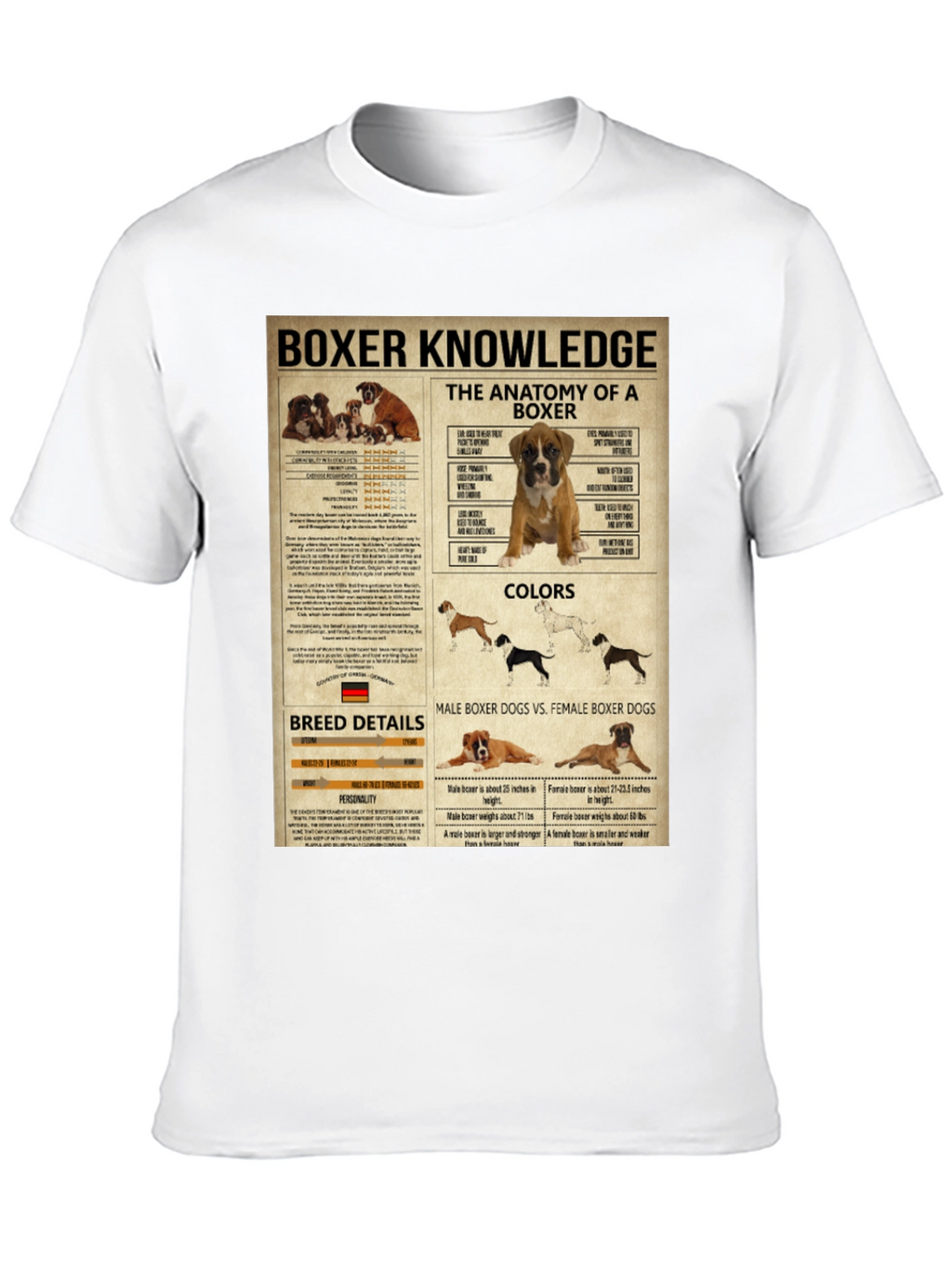 Boxer Dog Knowledge Graphic T-Shirt