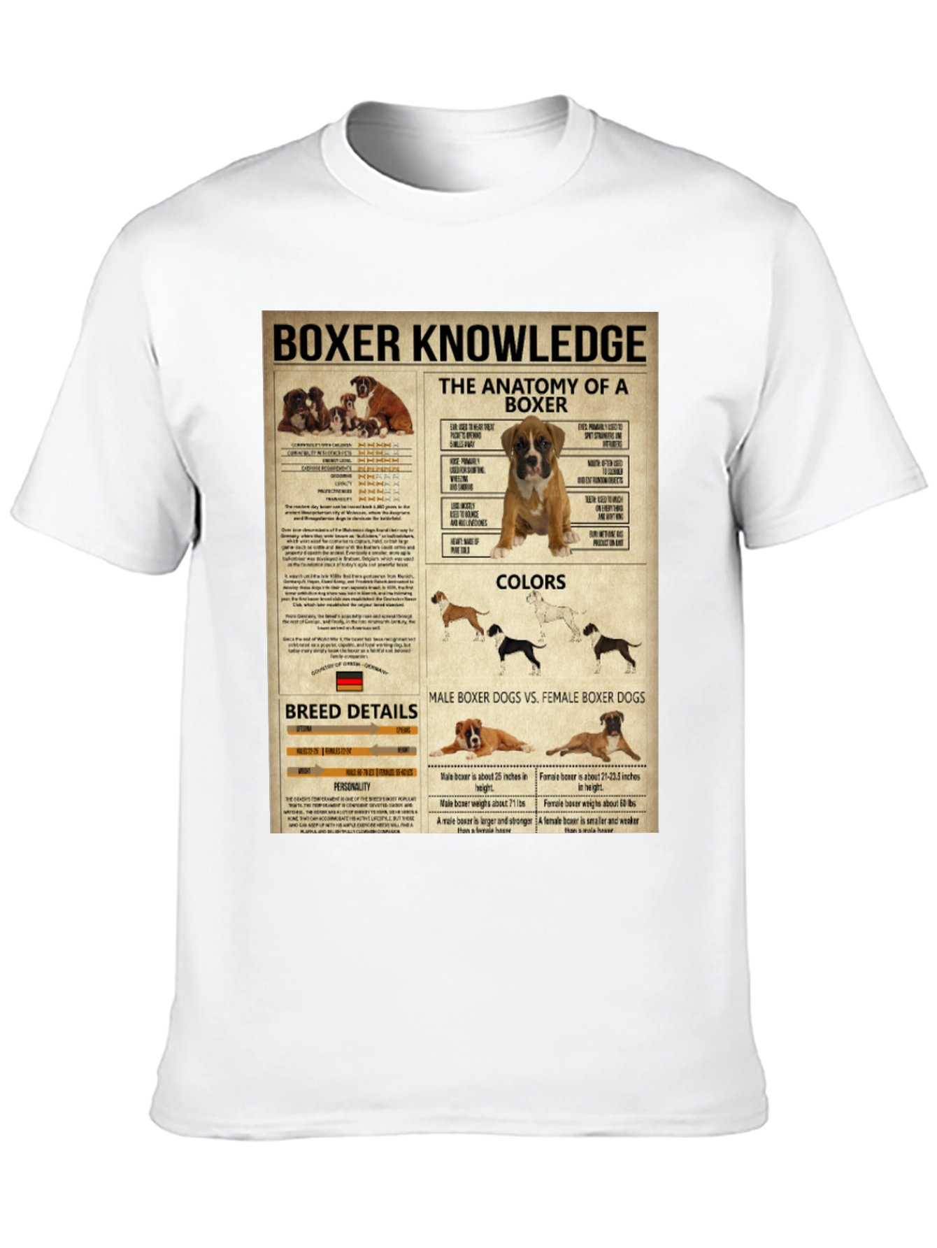 Boxer Dog Knowledge Graphic T-Shirt