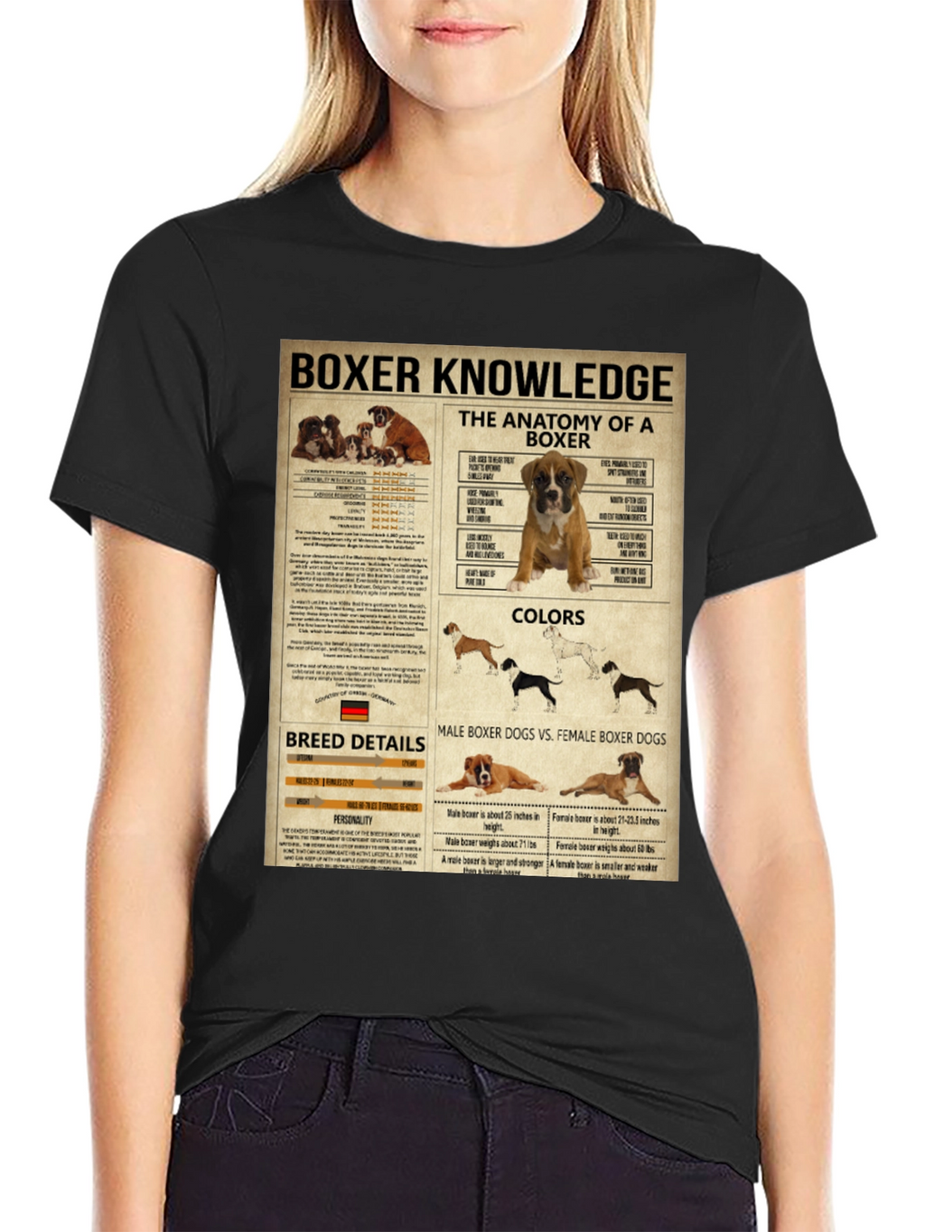 Boxer Dog Knowledge Graphic T-Shirt