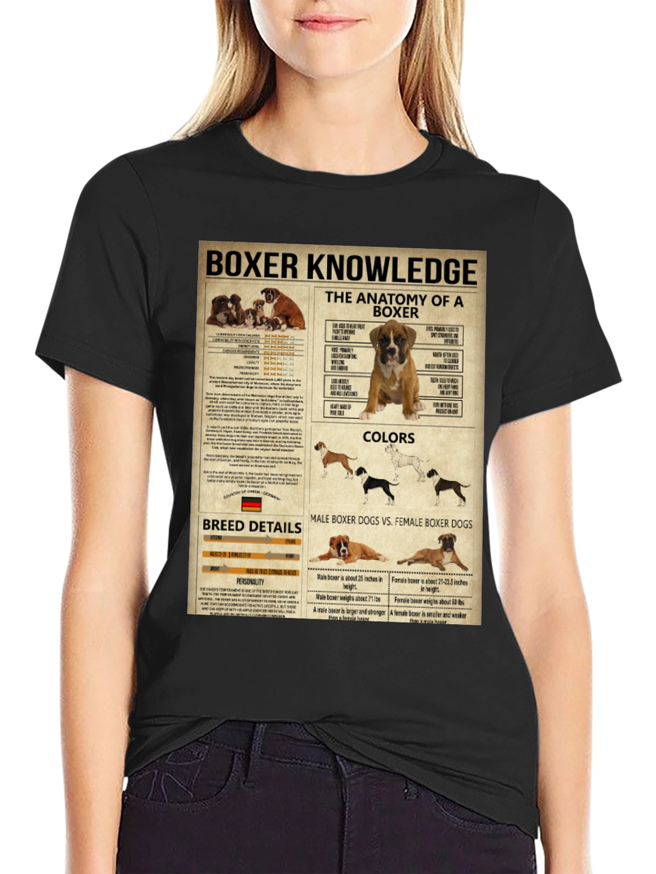 Boxer Dog Knowledge Graphic T-Shirt