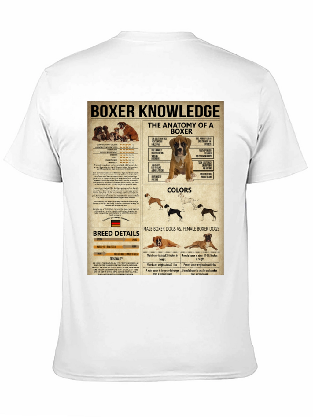 Boxer Dog Knowledge Graphic T-Shirt