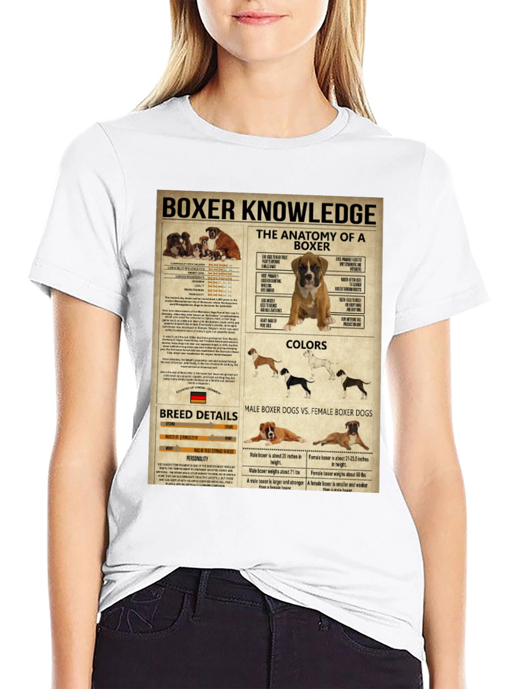 Boxer Dog Knowledge Graphic T-Shirt