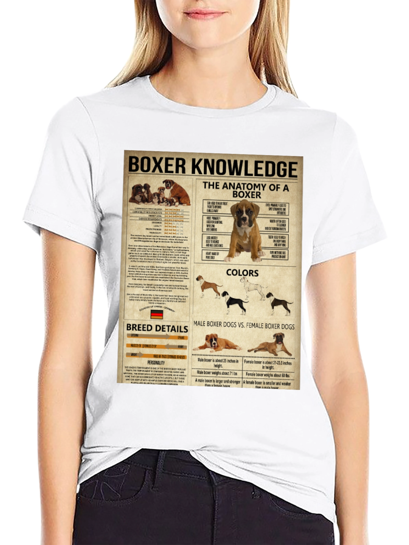 Boxer Dog Knowledge Graphic T-Shirt
