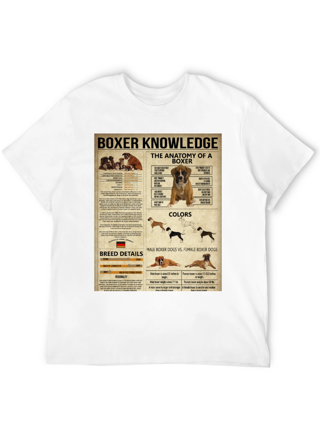 Boxer Dog Knowledge Graphic T-Shirt