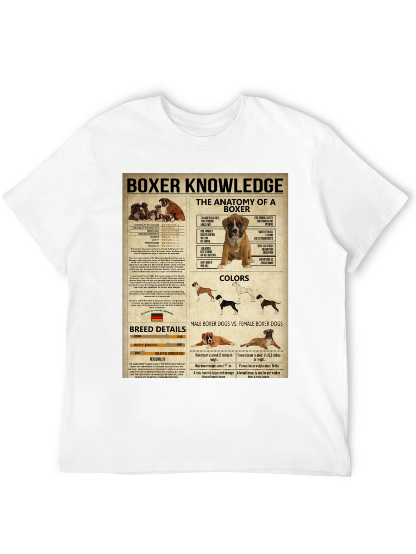 Boxer Dog Knowledge Graphic T-Shirt