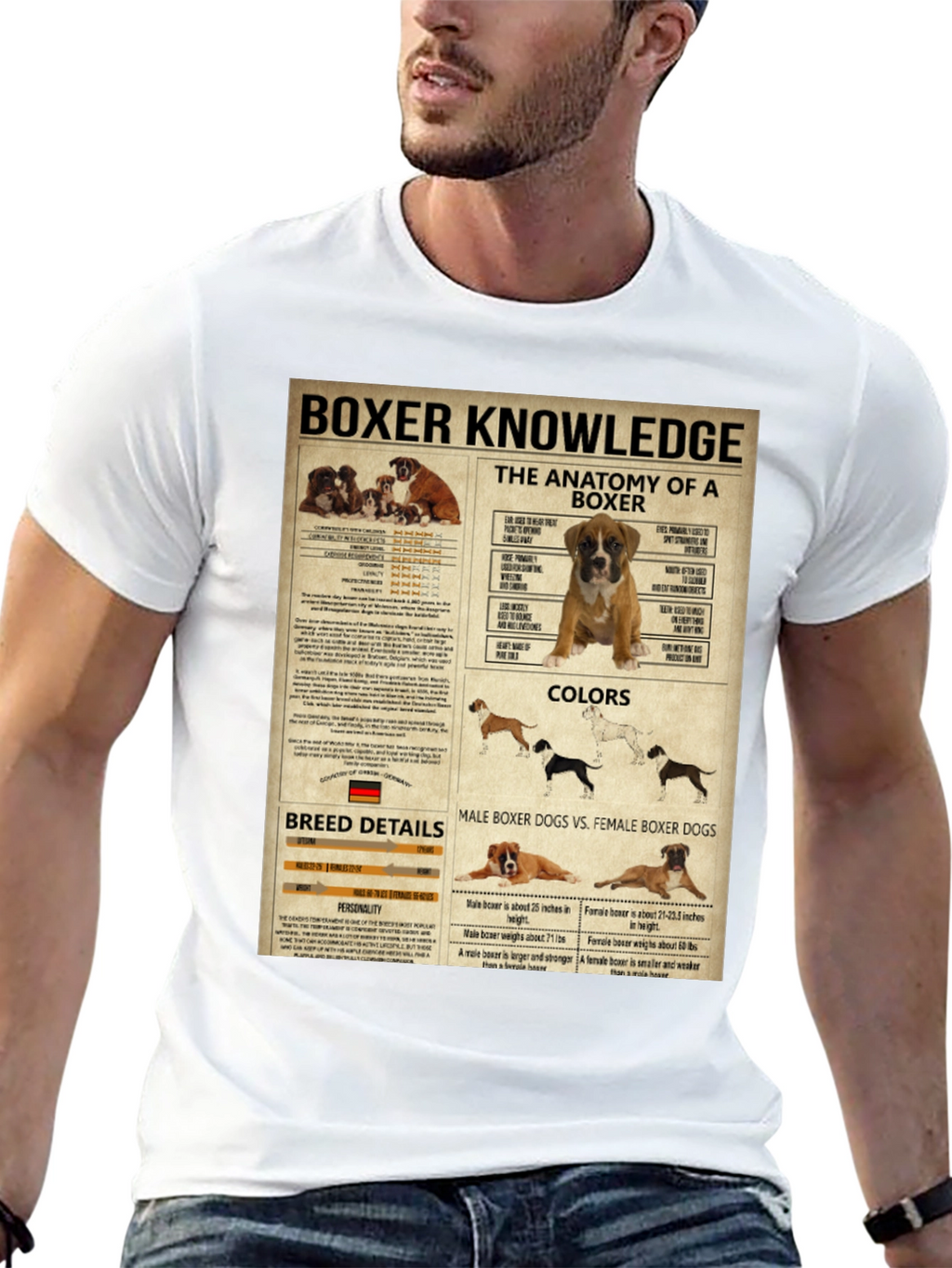 Boxer Dog Knowledge Graphic T-Shirt