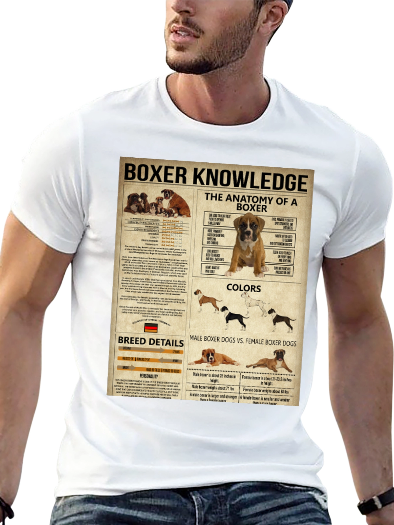 Boxer Dog Knowledge Graphic T-Shirt