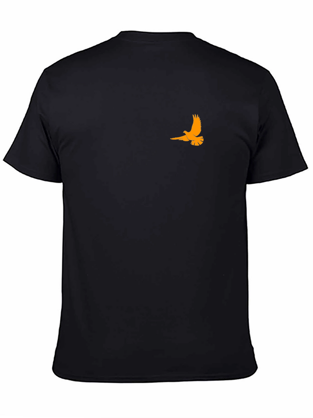 Black T-Shirt with Orange Bird Design