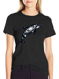 Galaxy Dolphin Graphic Tee - Unique Space Design