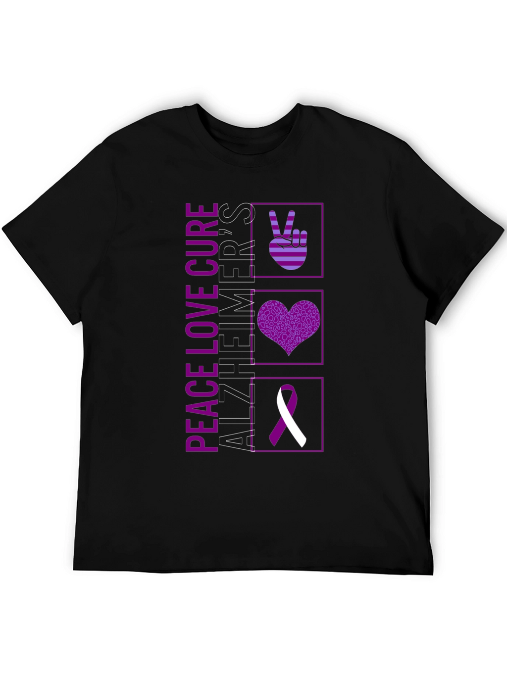 Peace Love Cure Alzheimers Awareness T-Shirt