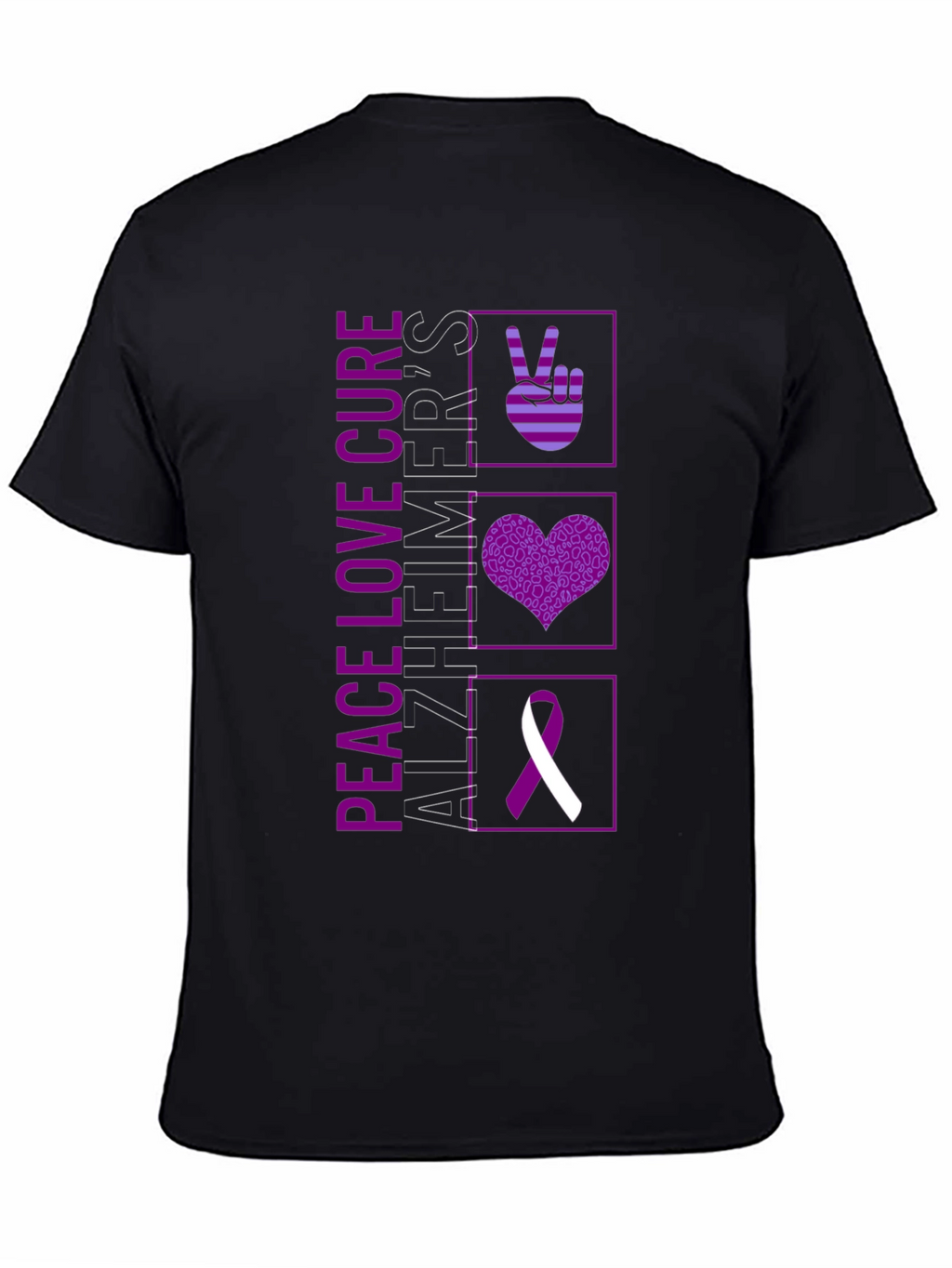 Peace Love Cure Alzheimers Awareness T-Shirt