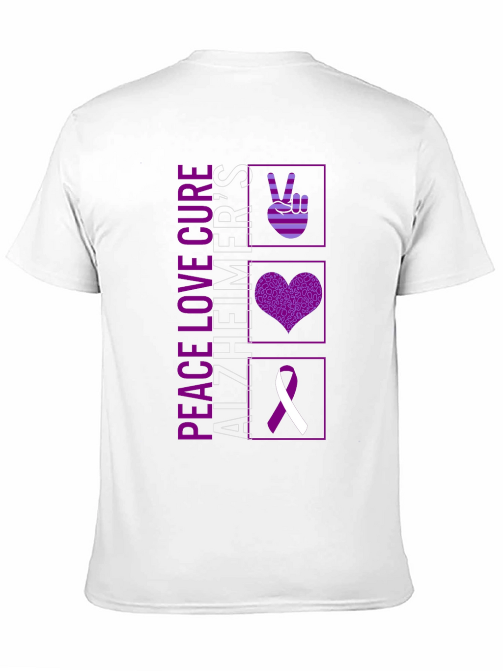 Peace Love Cure Alzheimers Awareness T-Shirt