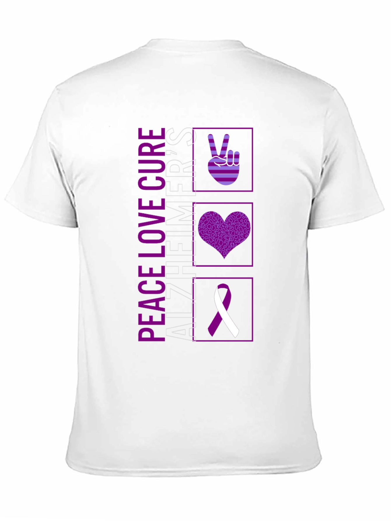 Peace Love Cure Alzheimers Awareness T-Shirt