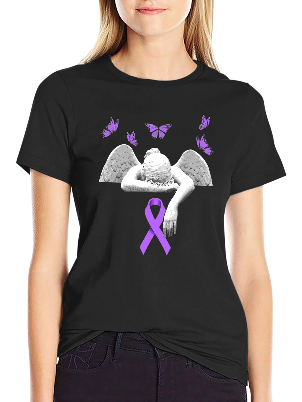 Angel Wings & Ribbon Graphic Tee