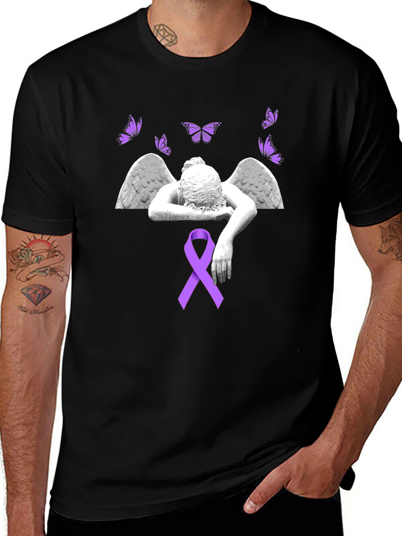 Angel Wings & Ribbon Graphic Tee