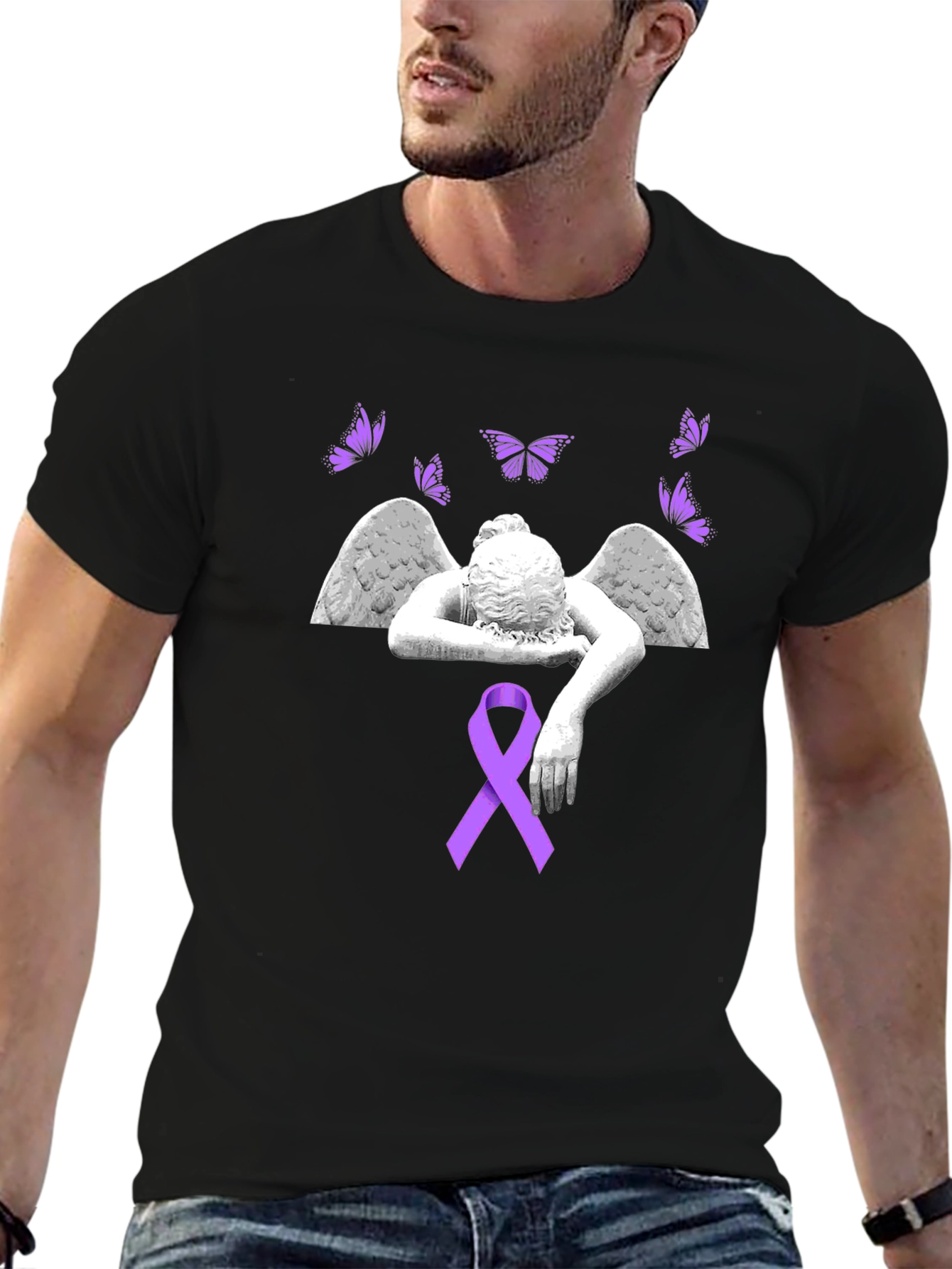 Angel Wings & Ribbon Graphic Tee