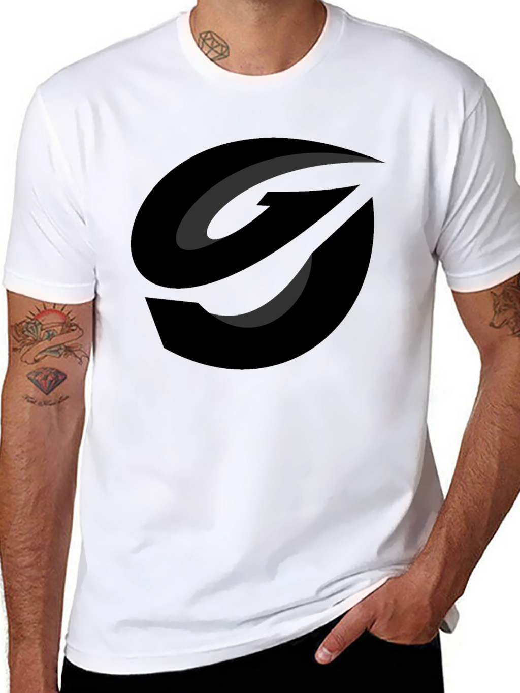 Modern Graphic Tee - Abstract Black Logo