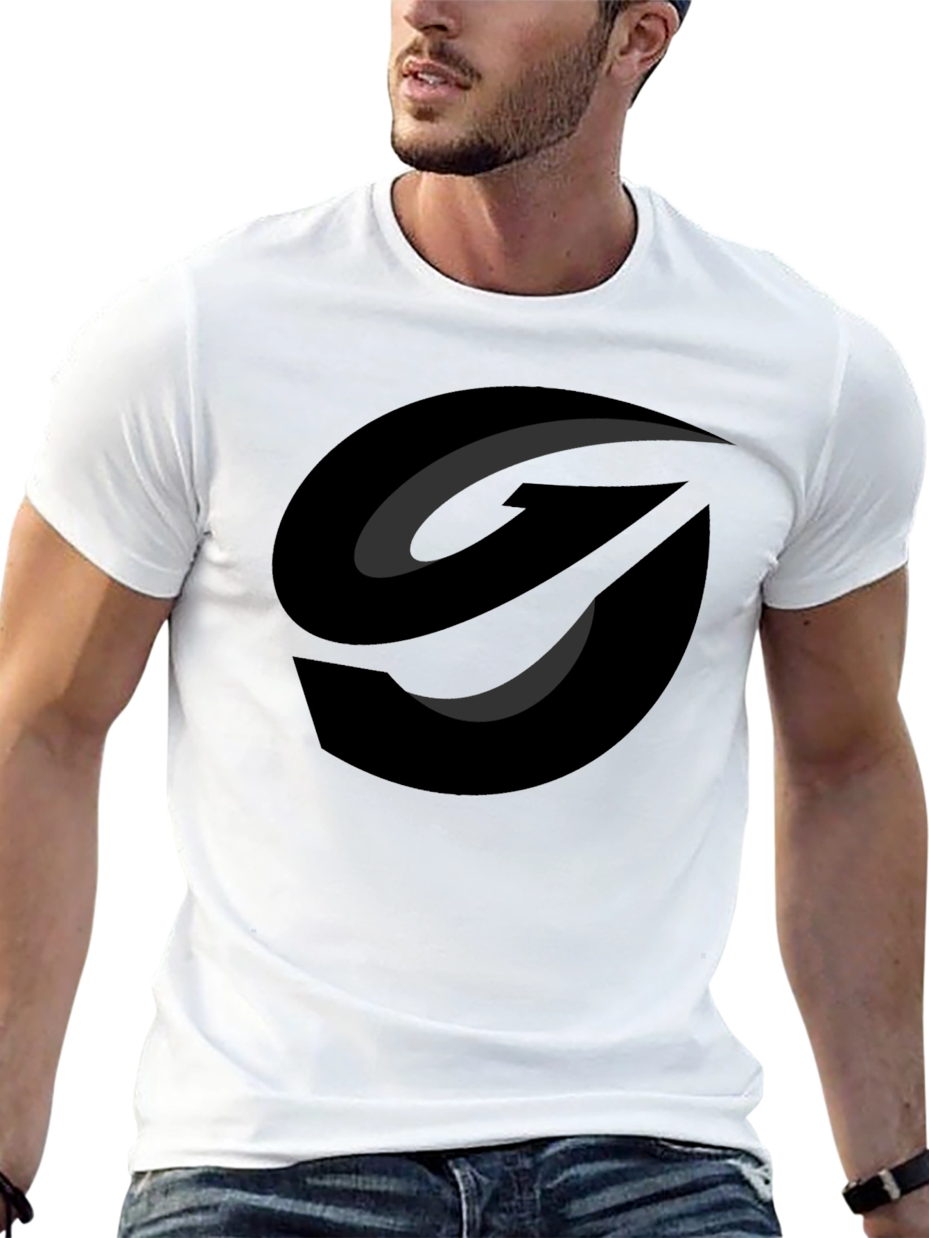 Modern Graphic Tee - Abstract Black Logo