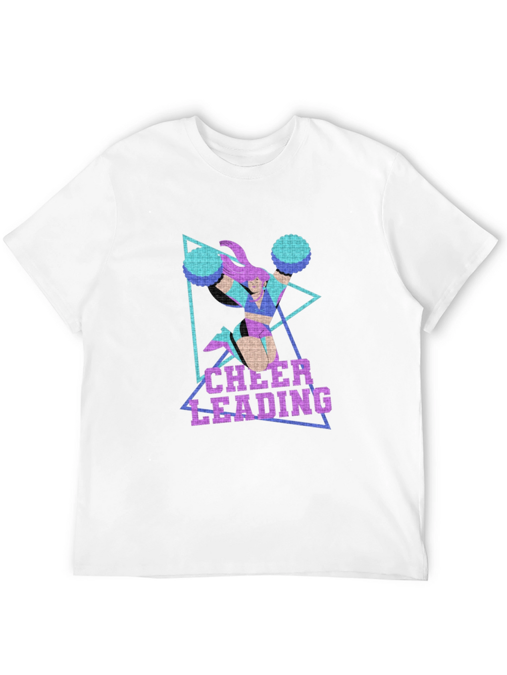 Cheerleading Graphic Print Black T-Shirt