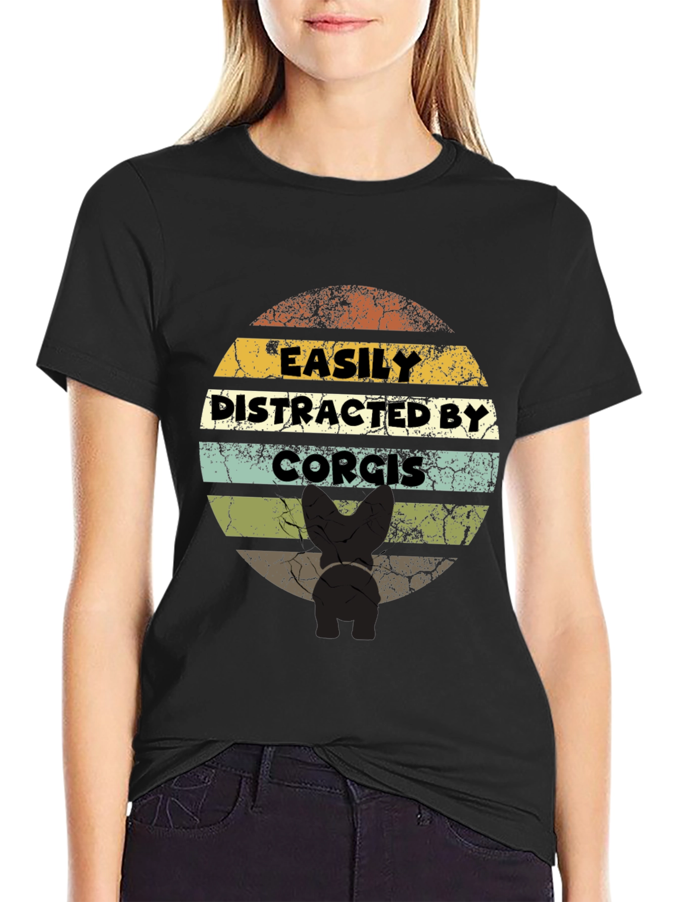 Easily Distracted By Corgis - Graphic T-Shirt