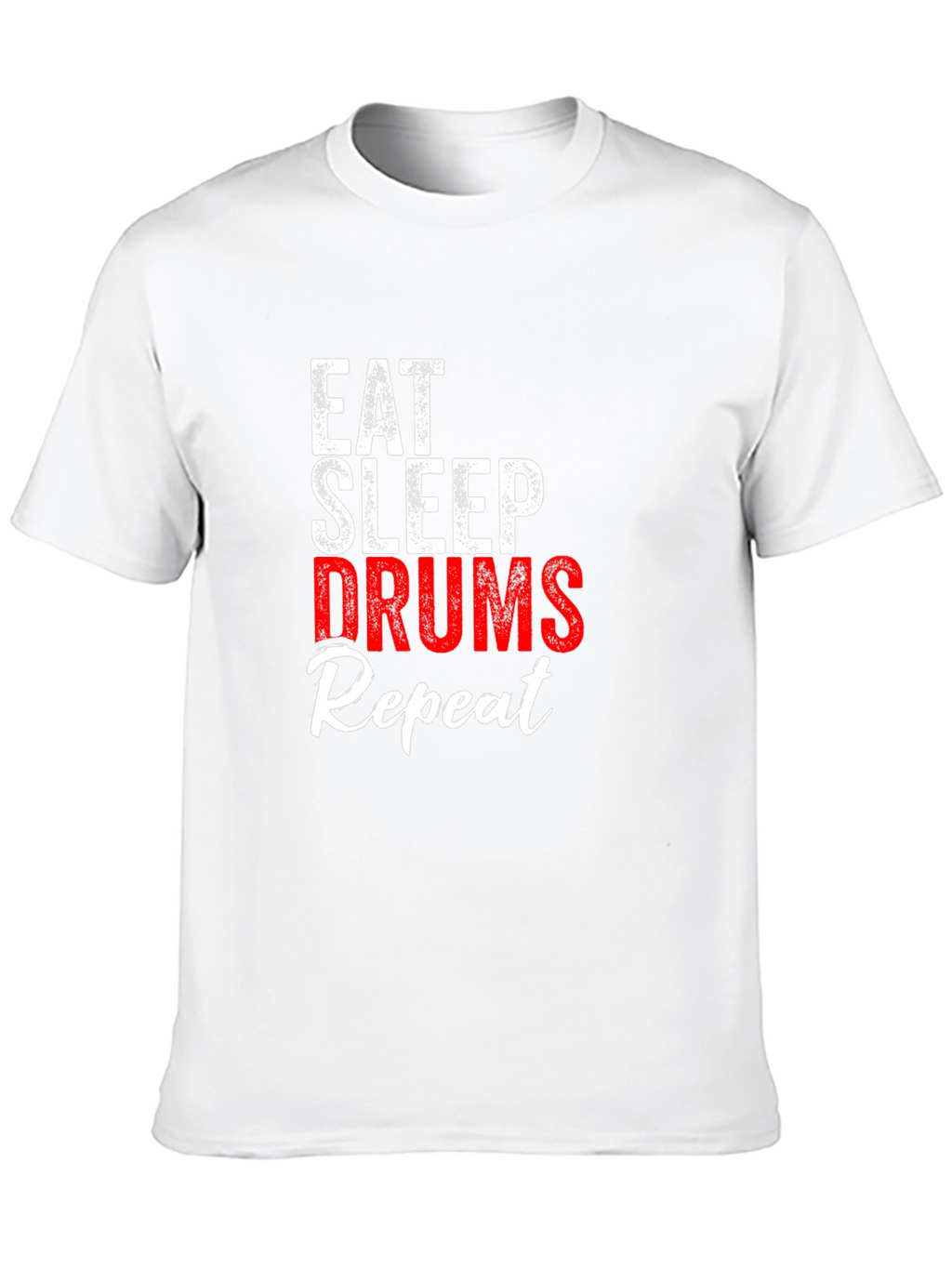 Eat Sleep Drums Repeat Black Graphic T-Shirt