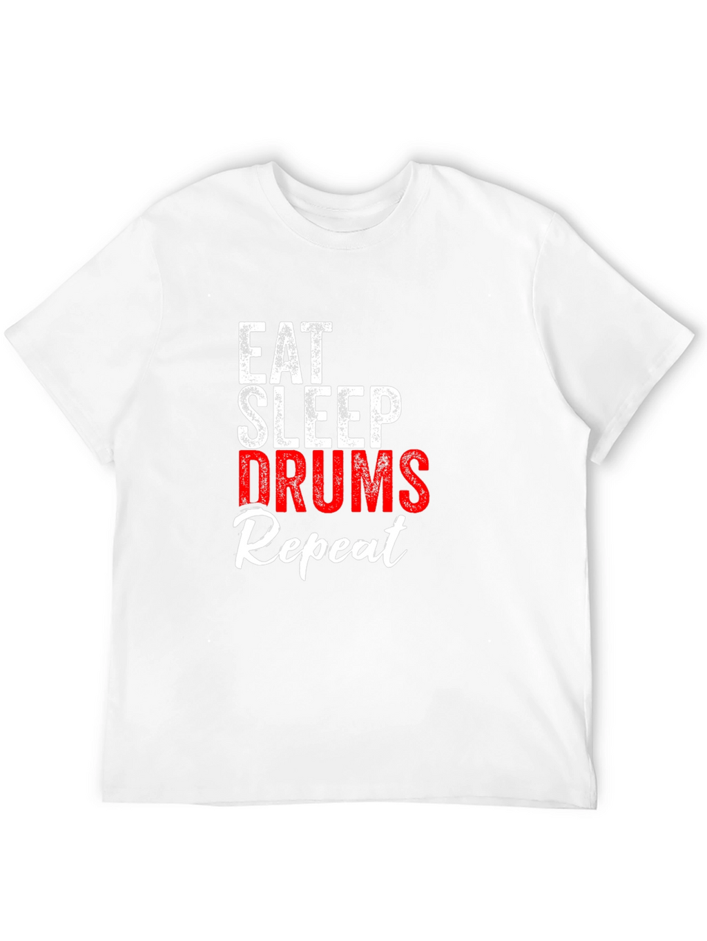 Eat Sleep Drums Repeat Black Graphic T-Shirt