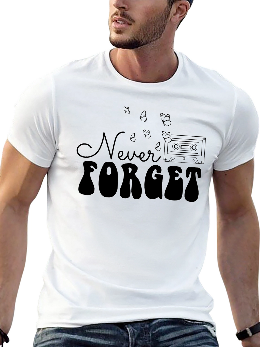 Retro Never Forget Cassette Tape Tee