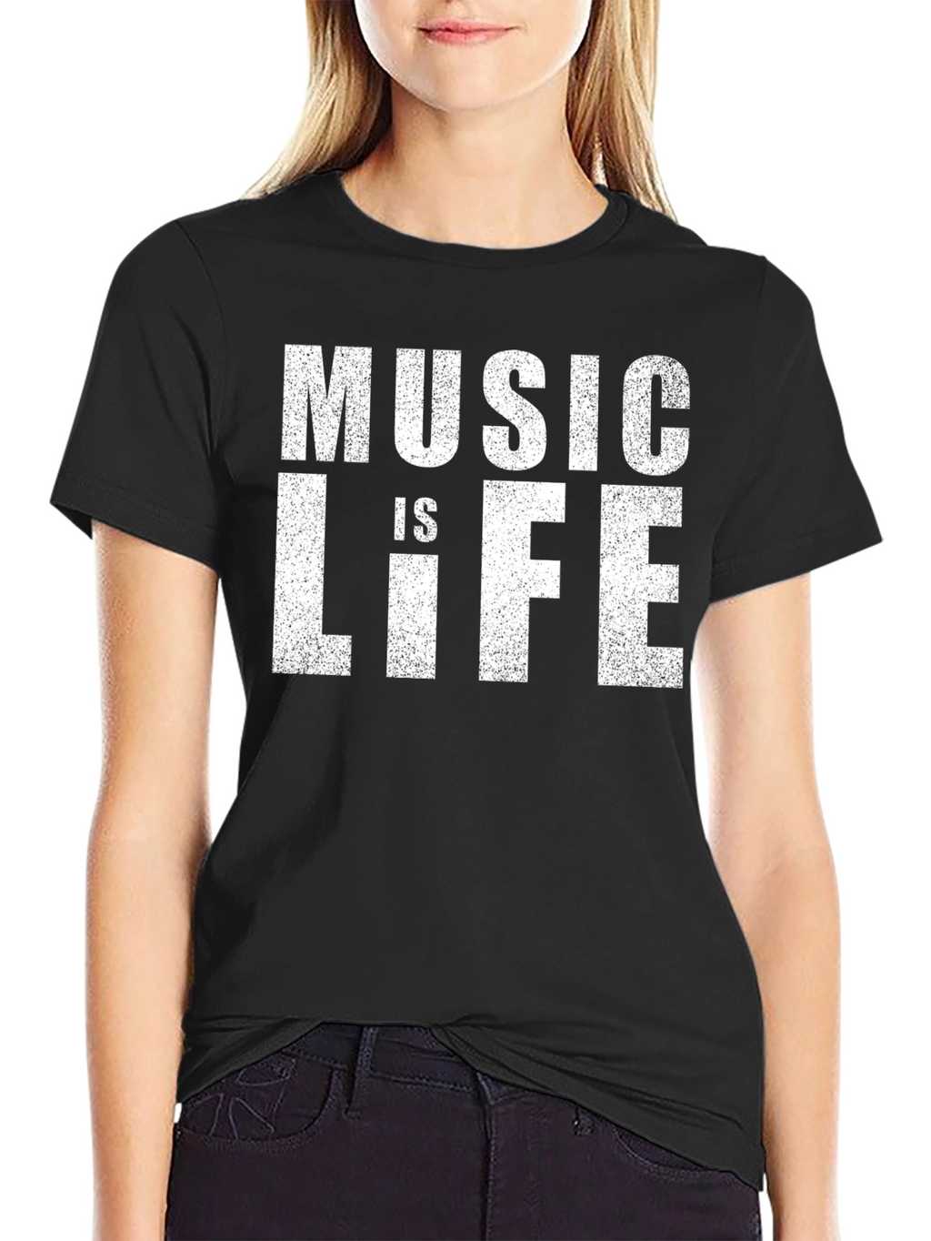 Music is Life T-Shirt - Black Cotton Tee