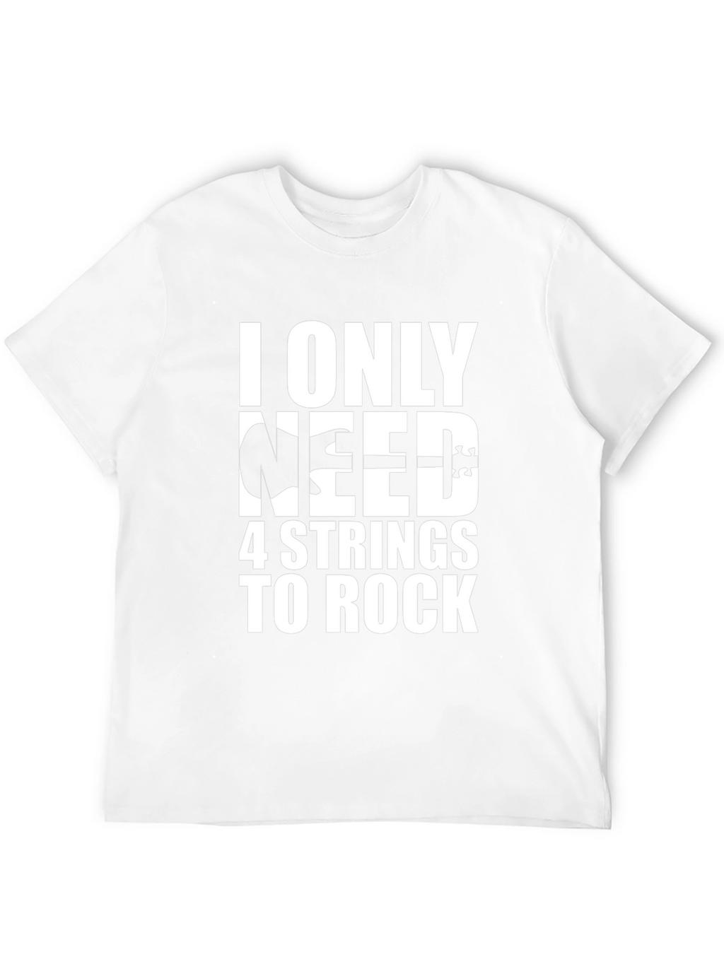 4 String Bass Guitar T-Shirt Rock Music Black Tee