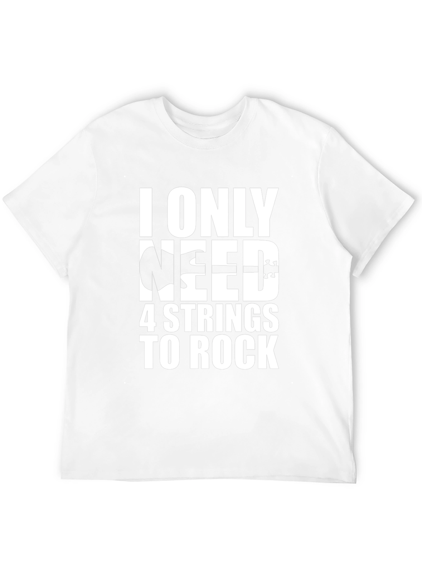 4 String Bass Guitar T-Shirt Rock Music Black Tee