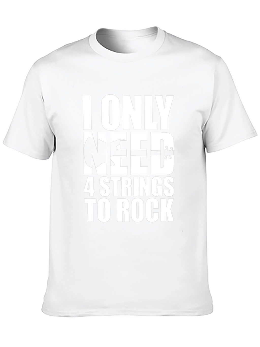 4 String Bass Guitar T-Shirt Rock Music Black Tee