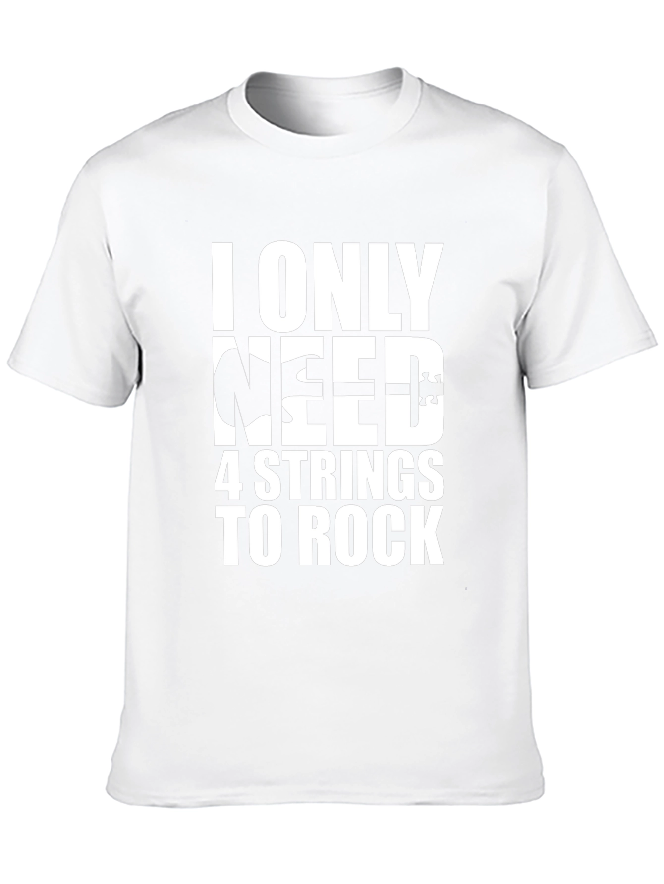 4 String Bass Guitar T-Shirt Rock Music Black Tee